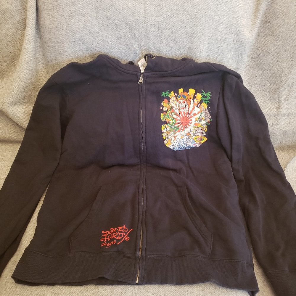 Ed Hardy Zip Hoodie Men's Size Extra Large